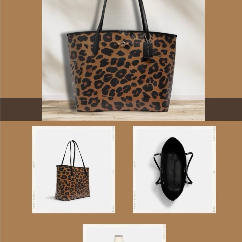 Coach Brand New Leopard Print Tote Bag